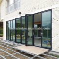 Ordem da porta de entrada principal direto da china design duplo porta bi-dobrável de vidro com revestimento de baixa e